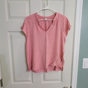 Old Navy Women’s Pink Short Sleeve V Neck Tunic Blouse Size M